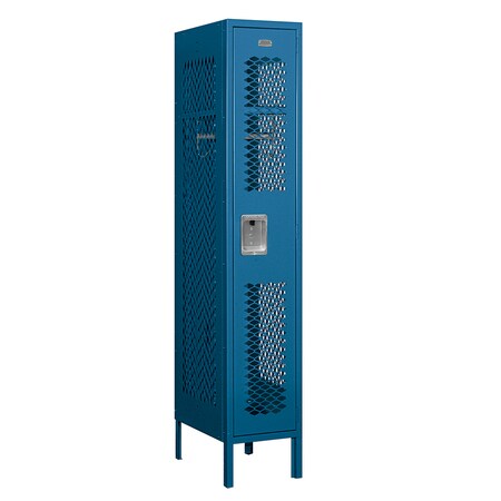 Salsbury Industries 1 Tier Vented Locker, 12"Wx66"Hx18"D, 1 Door, Blue, Assembled 71158BL-A